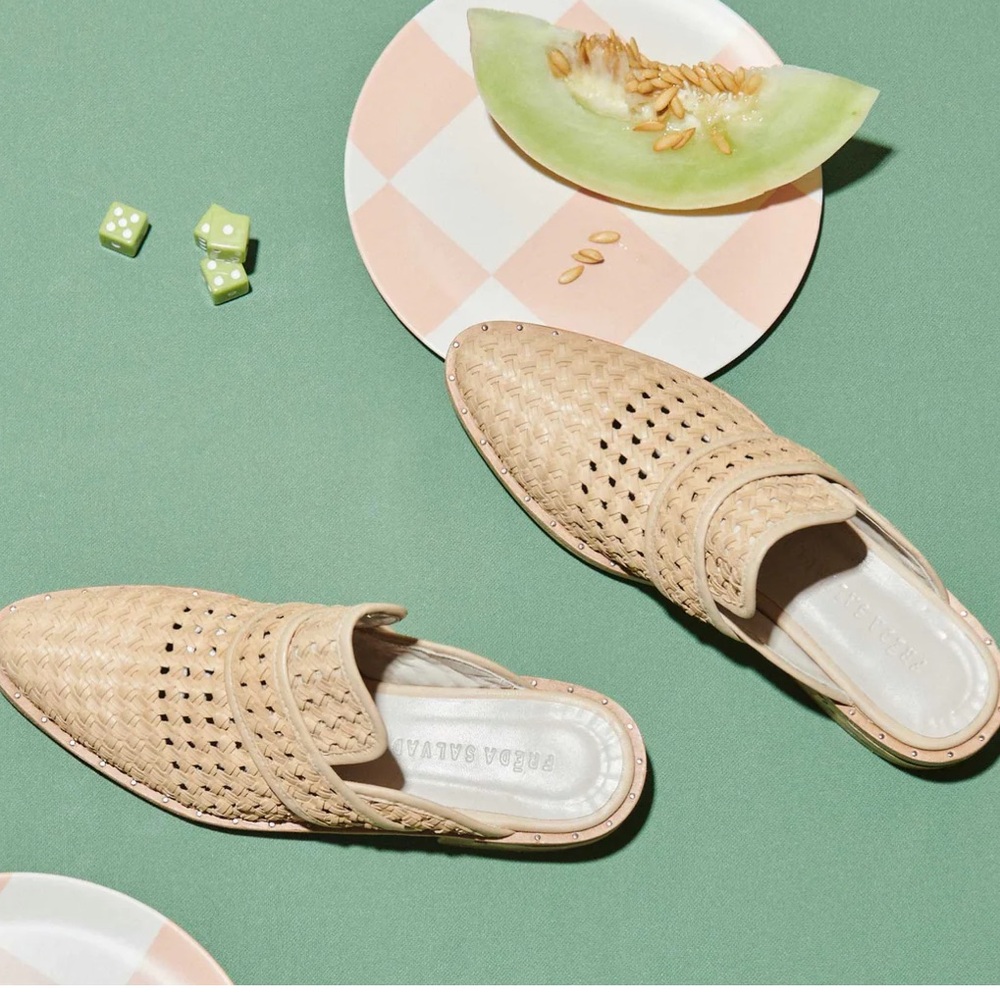 Freda Salvador Tan Woven Mules - Picture 3 of 12